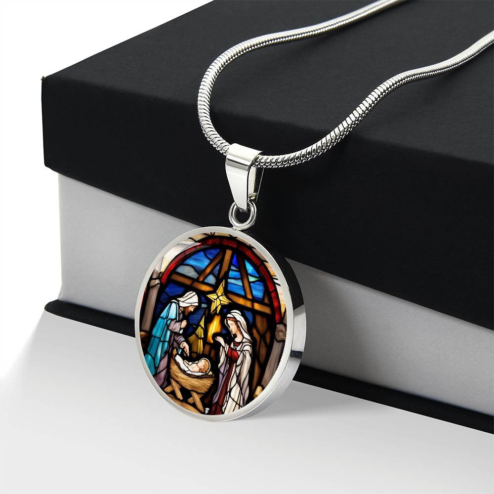 Baby Jesus Mary Joseph Manager Christmas Necklace-[Heartfelt Family Gift]