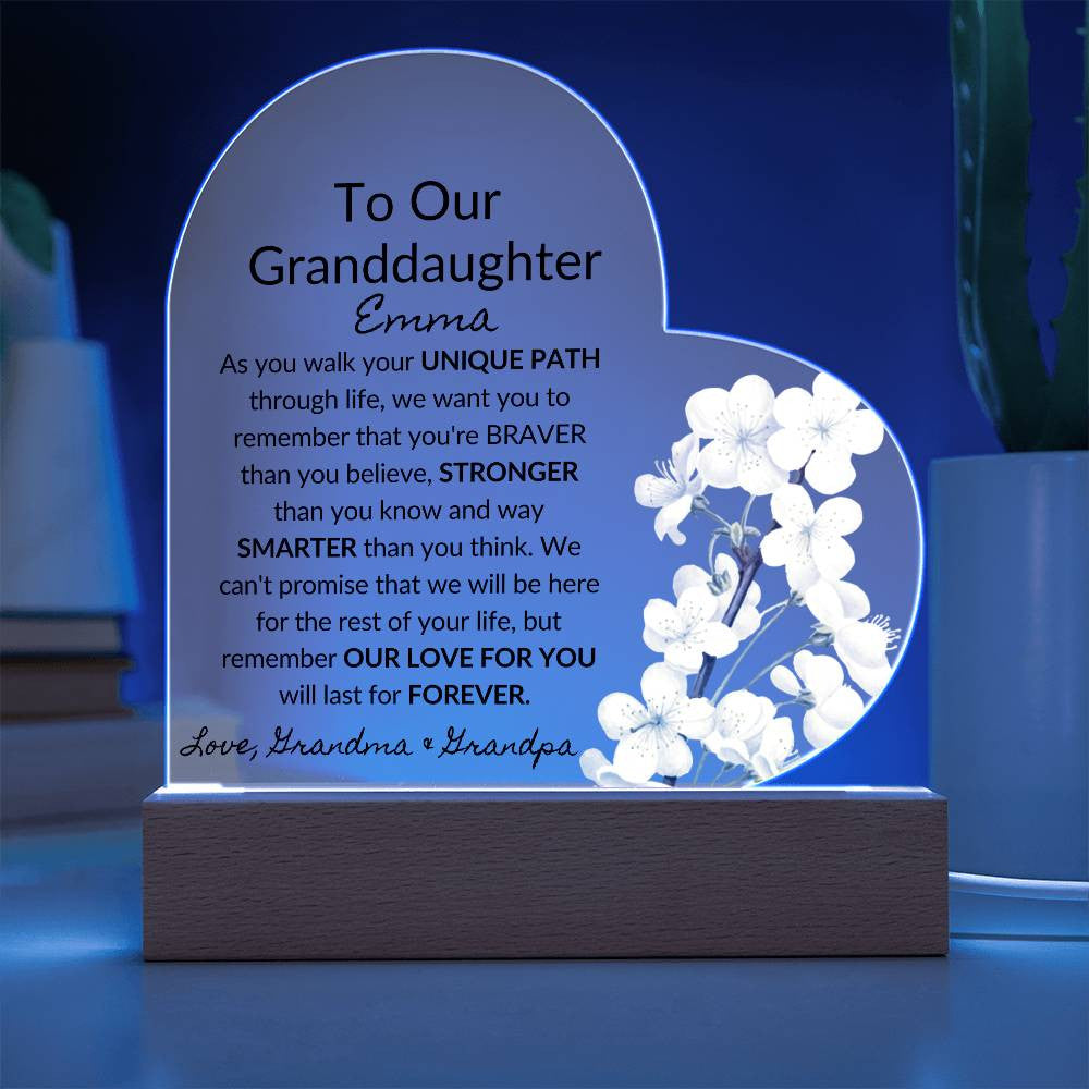Granddaughter Acrylic Heart-[Heartfelt Family Gift]