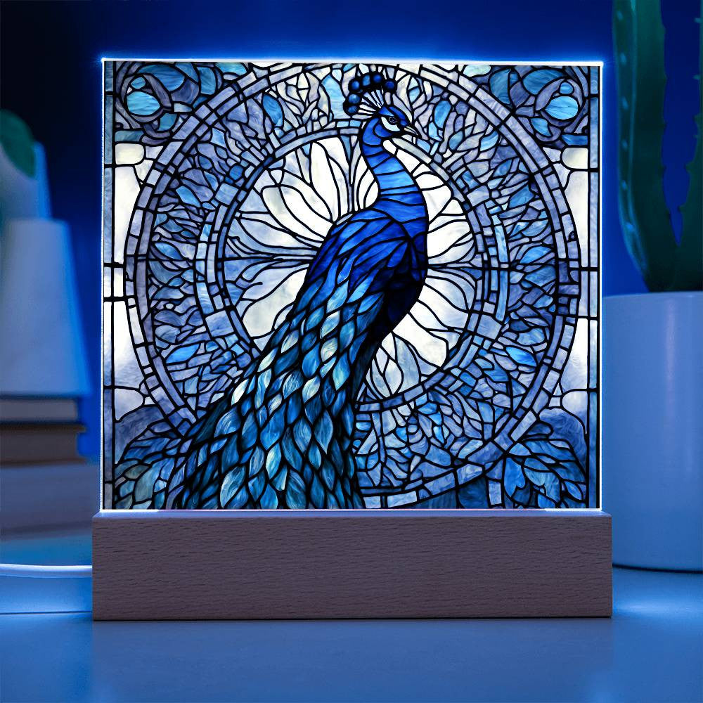 Peacock LED Acrylic Plaque-[Heartfelt Family Gift]