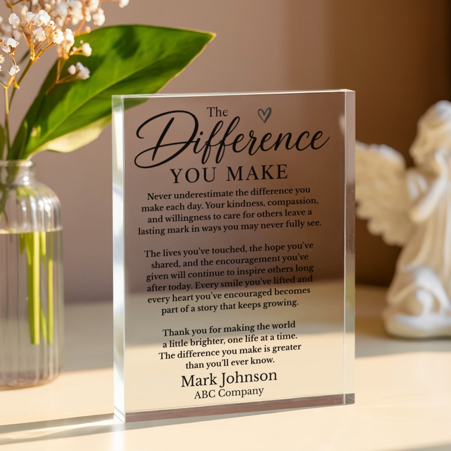 Personalized Difference Maker Appreciation Plaque