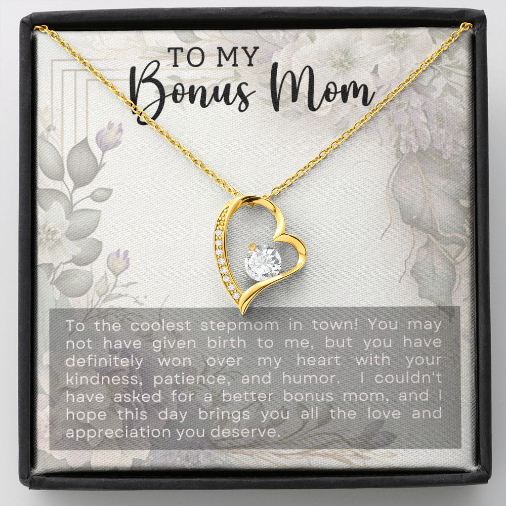 Coolest Stepmother - Forever Love Heart Necklace-[Heartfelt Family Gift]