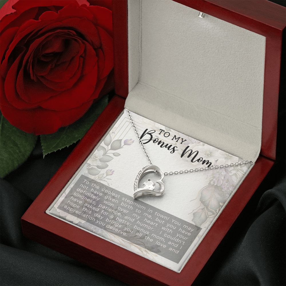 Coolest Stepmother - Forever Love Heart Necklace-[Heartfelt Family Gift]