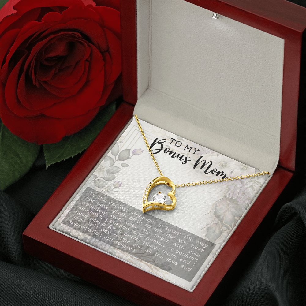 Coolest Stepmother - Forever Love Heart Necklace-[Heartfelt Family Gift]