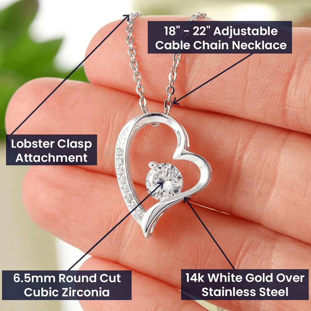 Coolest Stepmother - Forever Love Heart Necklace-[Heartfelt Family Gift]