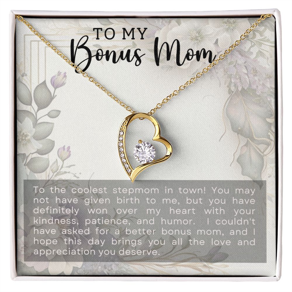 Coolest Stepmother - Forever Love Heart Necklace-[Heartfelt Family Gift]