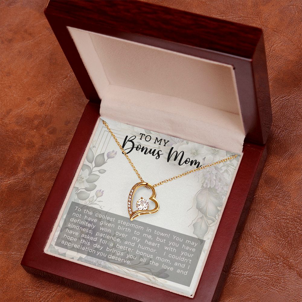 Coolest Stepmother - Forever Love Heart Necklace-[Heartfelt Family Gift]