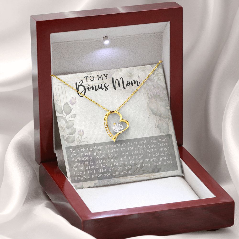 Coolest Stepmother - Forever Love Heart Necklace-[Heartfelt Family Gift]