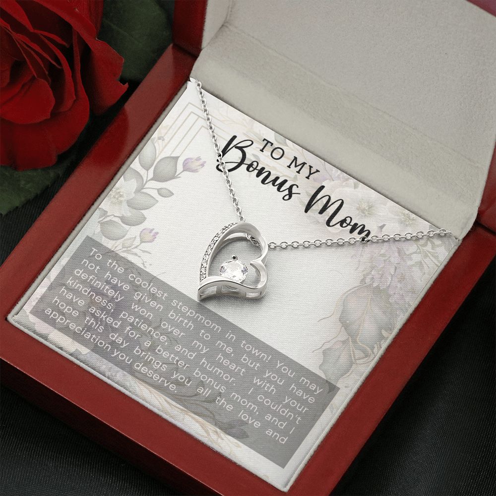 Coolest Stepmother - Forever Love Heart Necklace-[Heartfelt Family Gift]