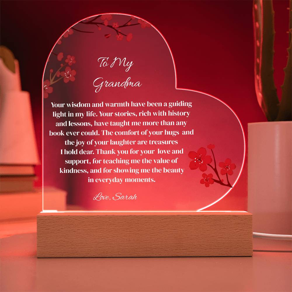 Grandma Acrylic Heart Plaque