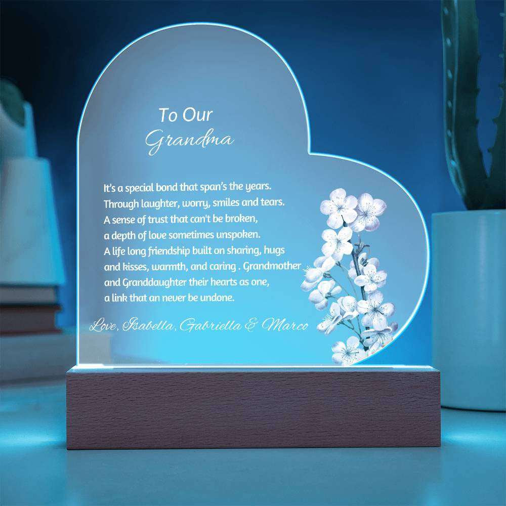 Grandmother LED Heart Plaque from Grandkids