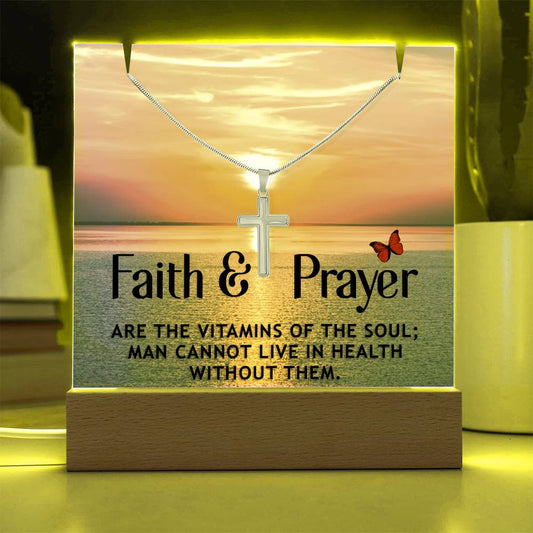 Faith and prayer Religious Plaque & Cross Gift Set-[Heartfelt Family Gift]