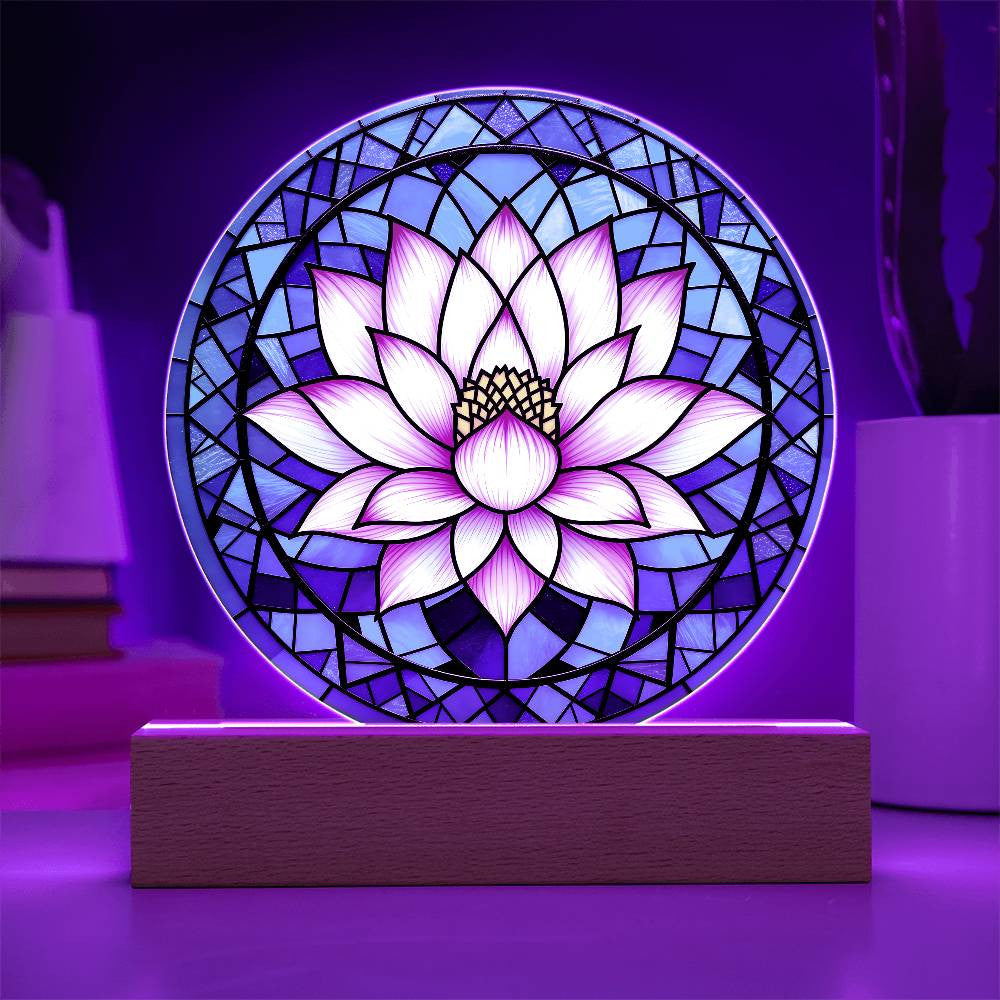 Lotus Flower Acrylic Nightlight Plaque-[Heartfelt Family Gift]