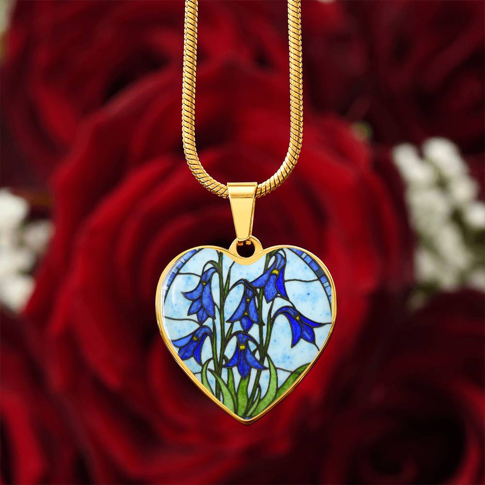 Iris Floral Necklace with Engraving