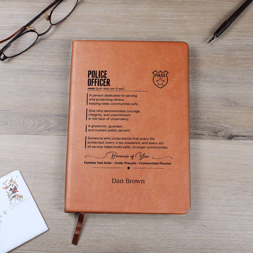 Police Officer Appreciation Journal, Personalized Leather Notebook, Graduation Gift for Police Academy, Law Enforcement Present