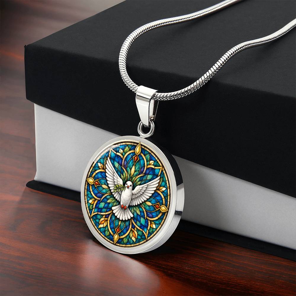 Dove Holy Cross Necklace, Personalized Spiritual Pendant, Memorial Jewelry, Religious Faith Gifts