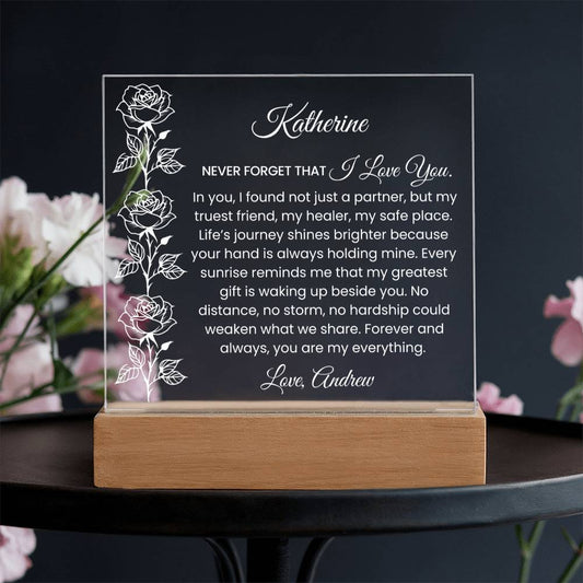 Personalized Wife Rose Plaque Gift