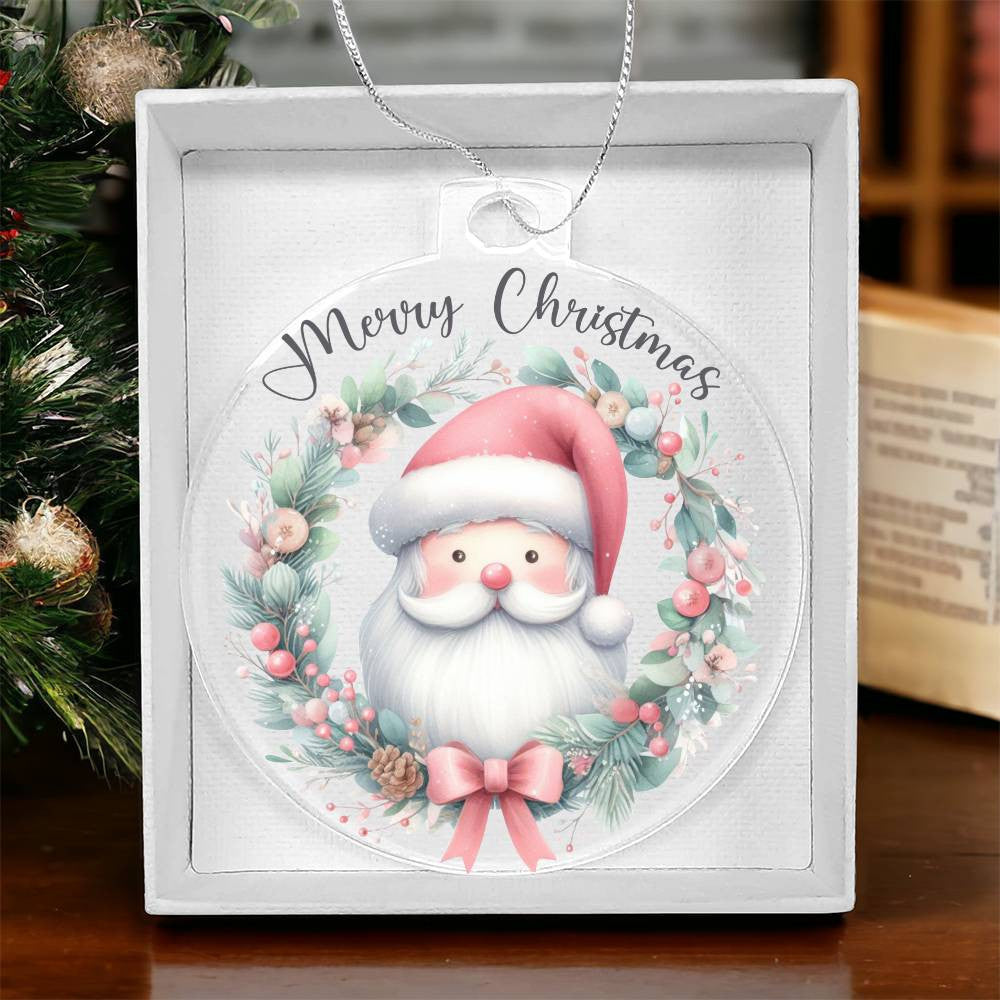 Santa Merry Christmas Acrylic Christmas Ornament-[Heartfelt Family Gift]