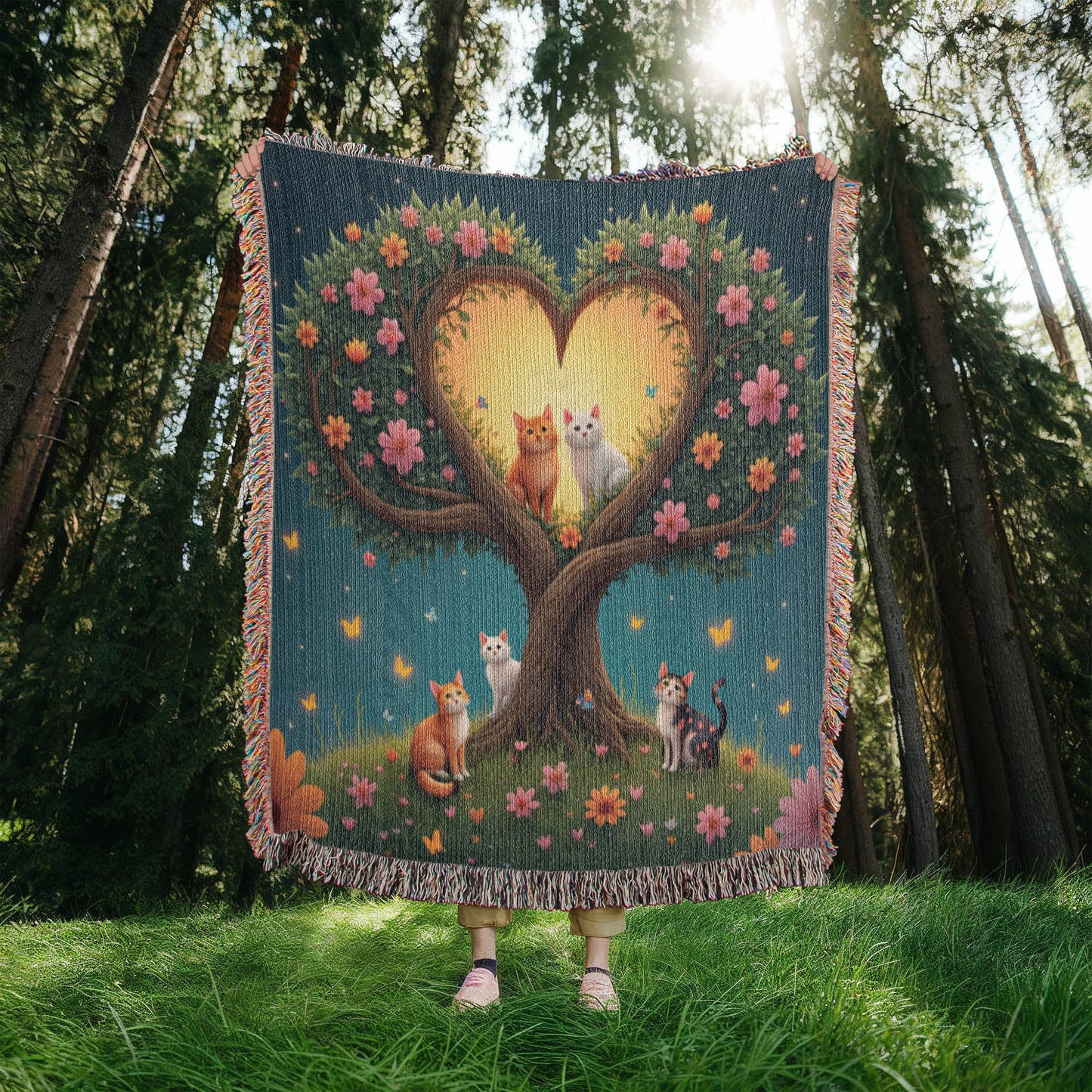 Heirloom Artwork Woven Blanket (Portrait)-[Heartfelt Family Gift]