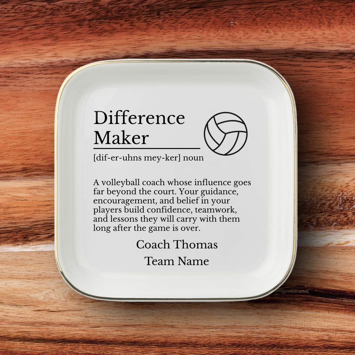 Volleyball Coach Jewelry Dish Trinket Tray