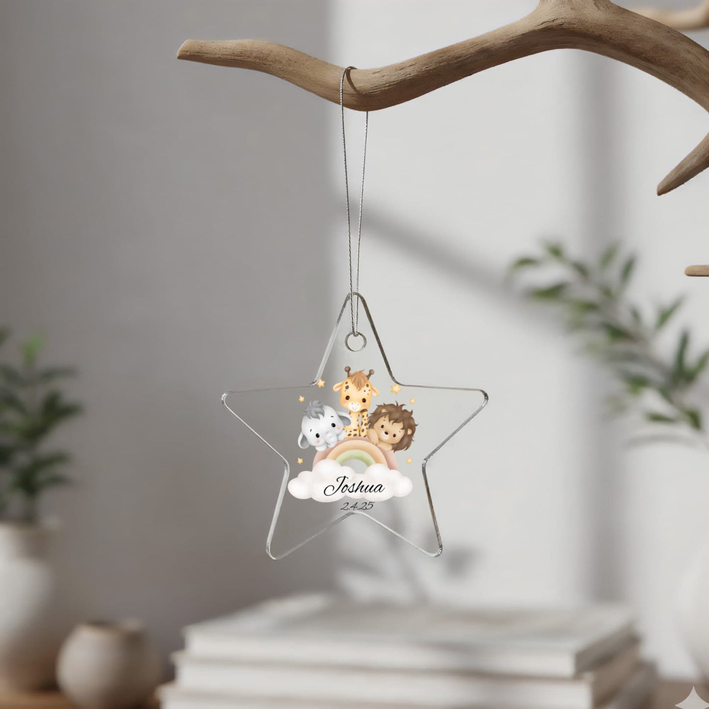 Baby Safari Animal Heart Ornament