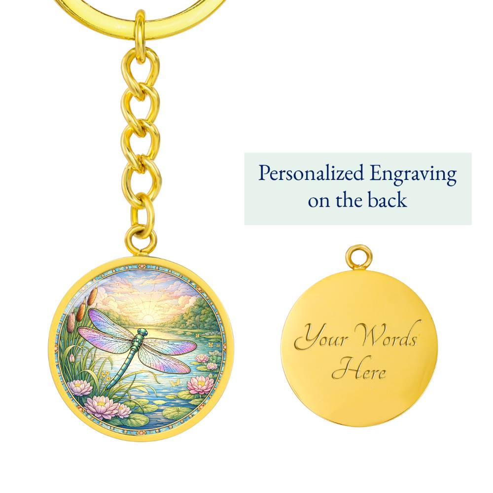 Dragonfly Personalized Engraved Necklace Bracelet or Keychain