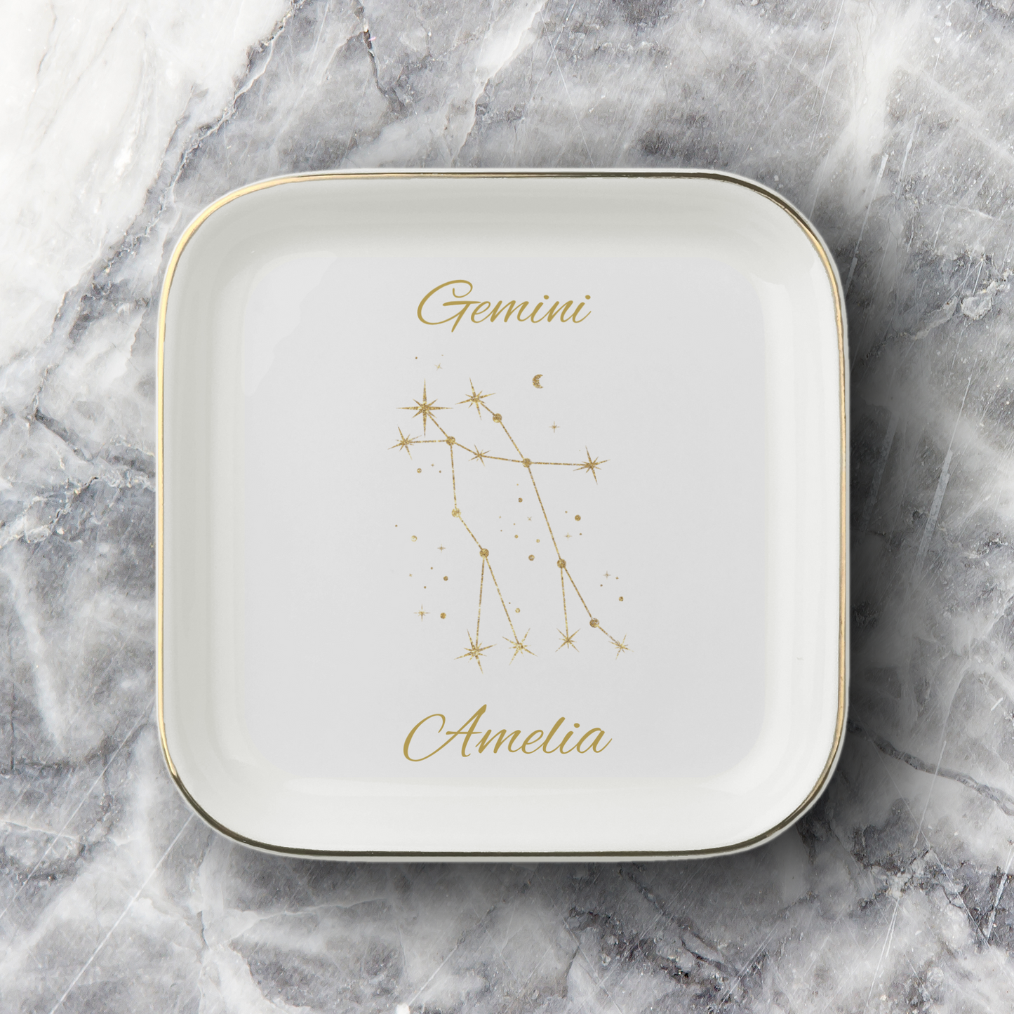 Gemini Zodiac Jewelry Dish