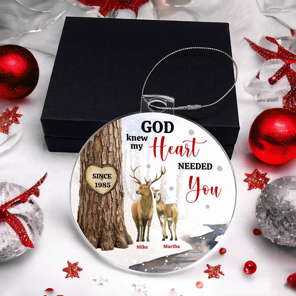 Personalized Deer Couple Ornament, Anniversary Gift for Hunting Couples