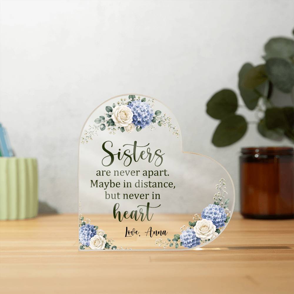 Sisters Acrylic Heart Plaque