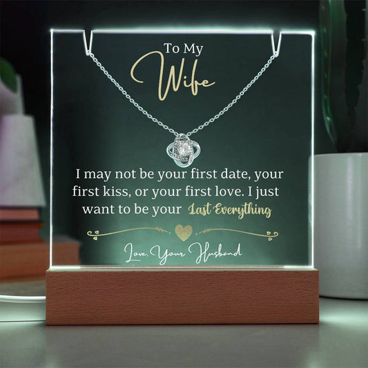 Wife Acrylic Love Knot Necklace Gift Set-[Heartfelt Family Gift]