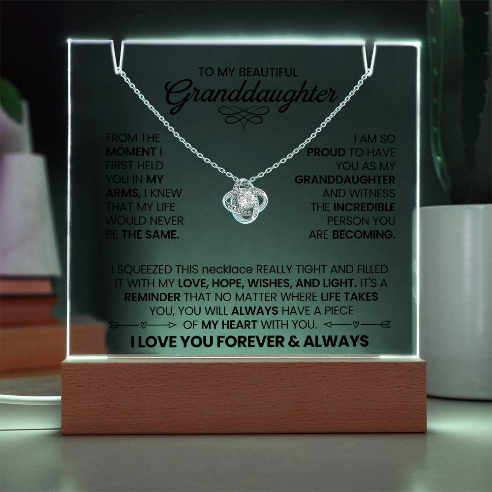 Granddaughter Lighted Jewelry Holder with Necklace Gift Set-[Heartfelt Family Gift]