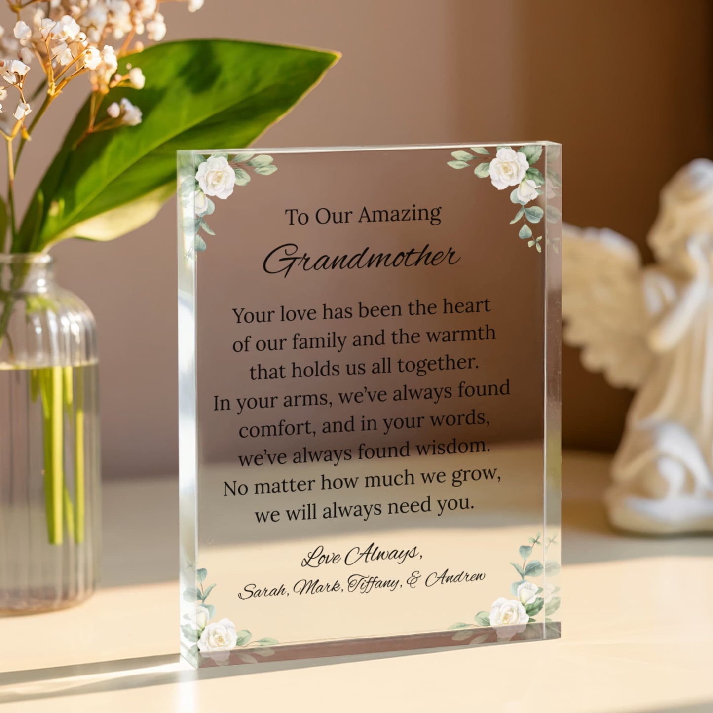 Grandmother Floral Plaque
