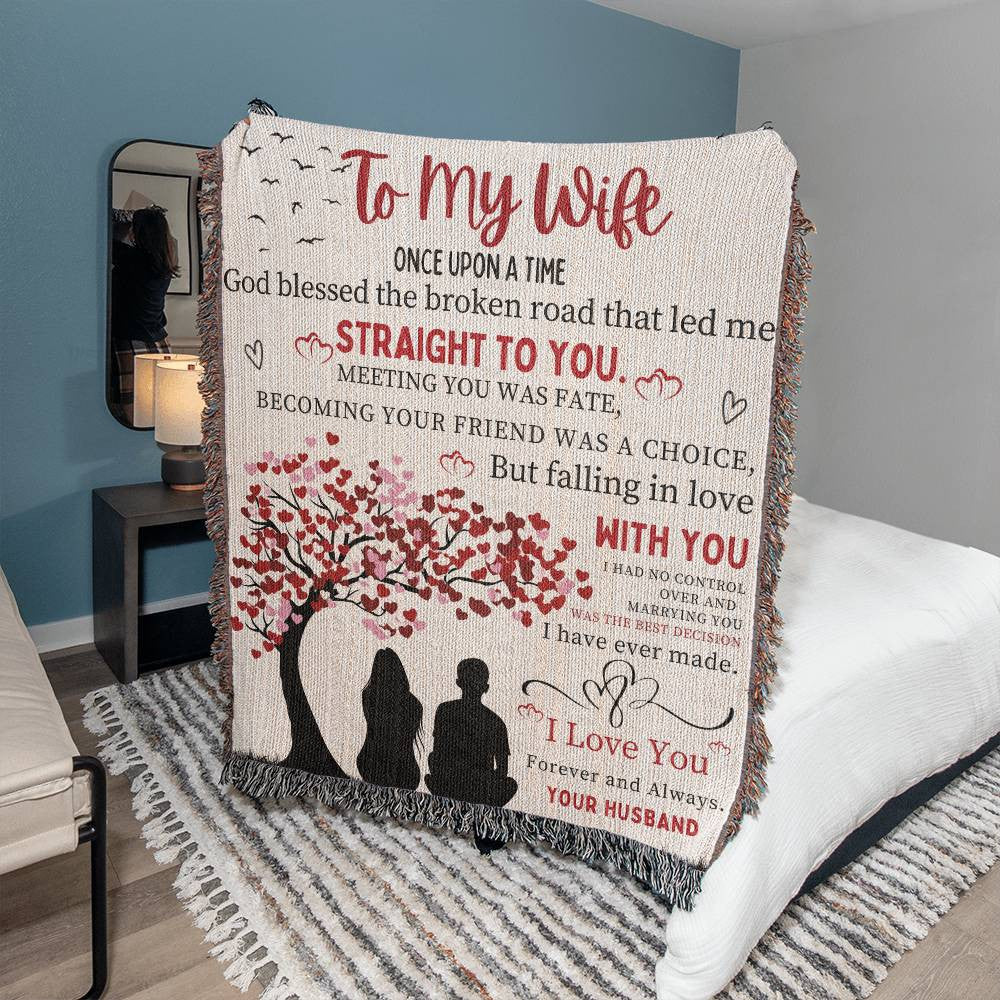 To My Wife Woven Blanket Gift from Husband-[Heartfelt Family Gift]