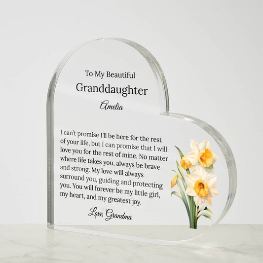 Personalized Granddaughter Acrylic Heart Gift