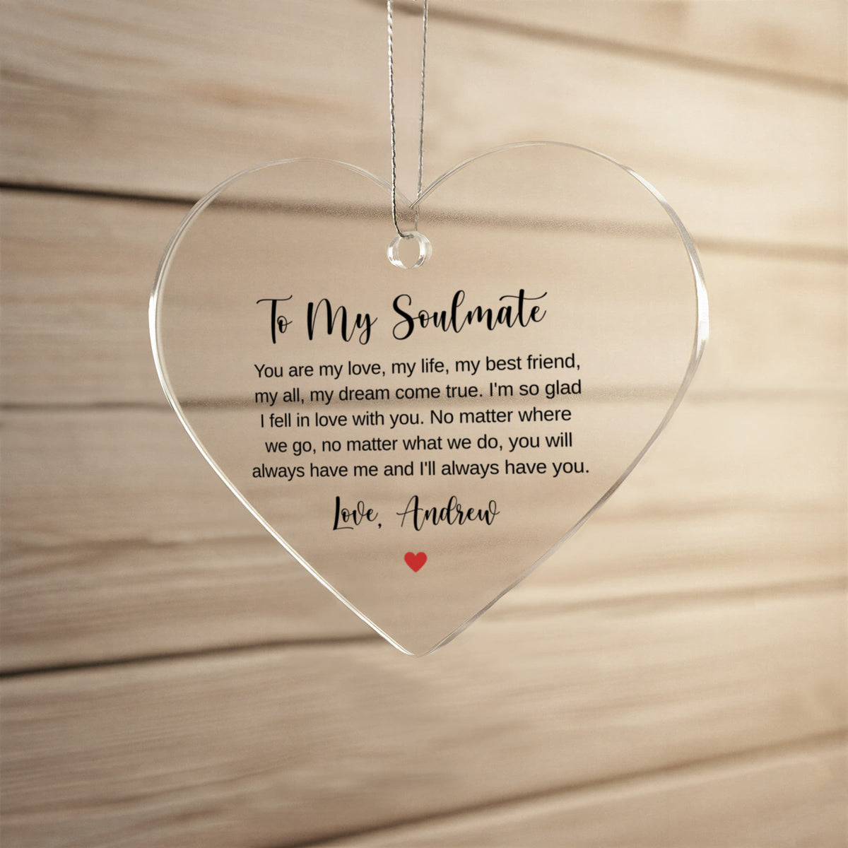 Soulmate Acrylic Heart Ornament