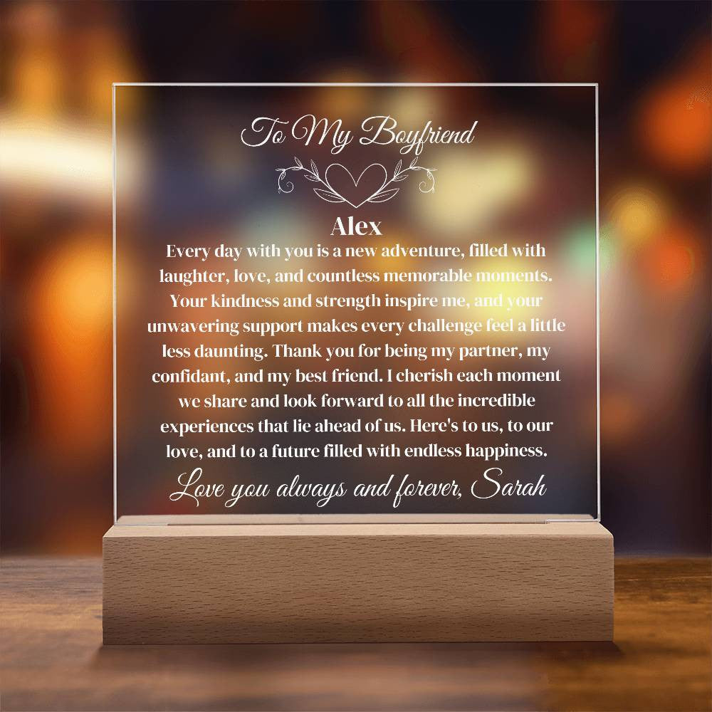 To My Boyfriend Plaque-[Heartfelt Family Gift]