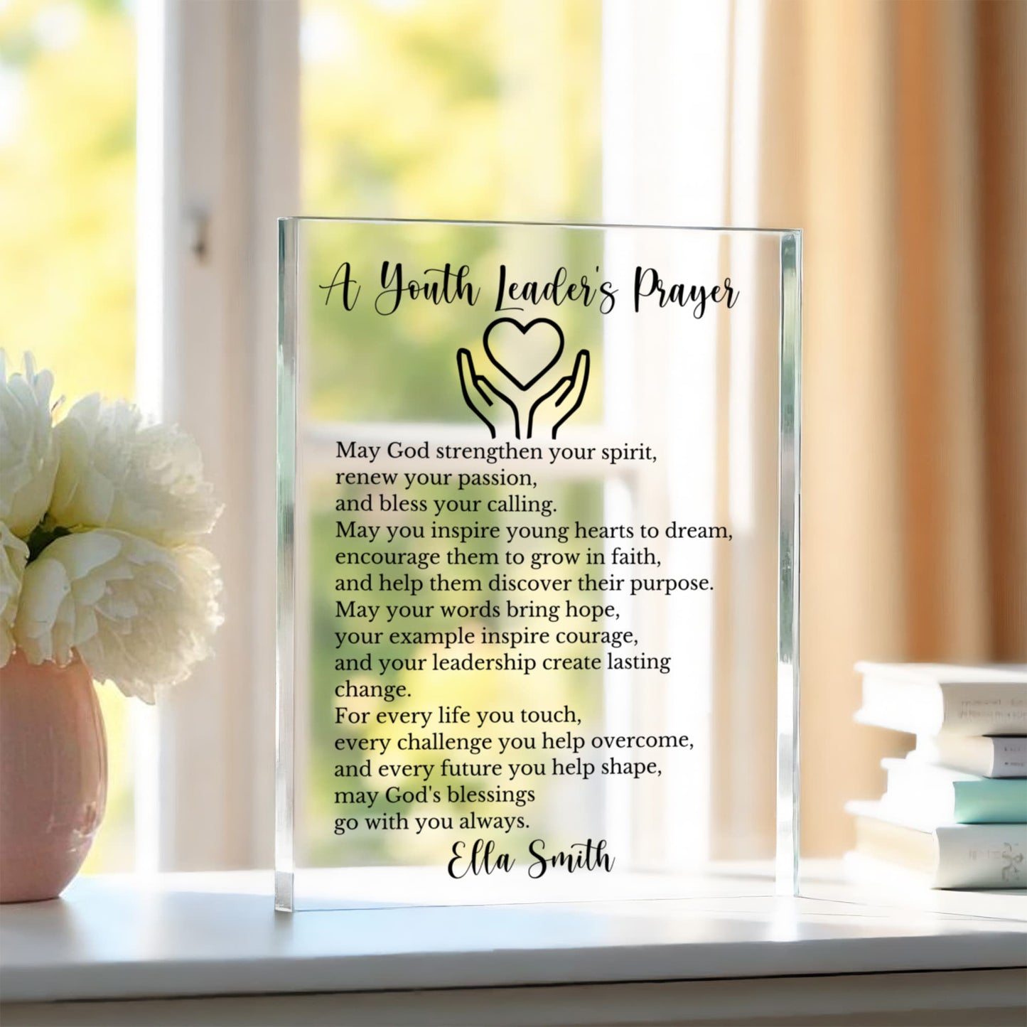 Youth Leader Prayer Plaque, Inspirational Gift for Mentors