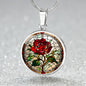Rose Engraved Necklace in Gold or Silver-[Heartfelt Family Gift]
