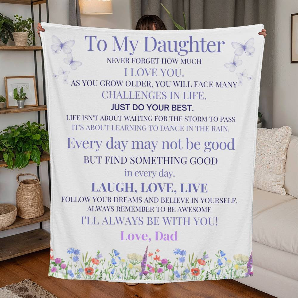 To My Daughter Personalized Blanket-[Heartfelt Family Gift]