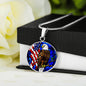 American Flag and Eagle Patriotric Necklace with Engraving-[Heartfelt Family Gift]