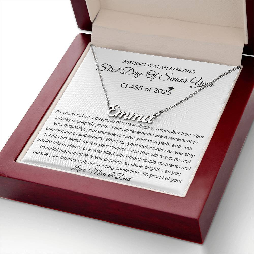 First Day of Senior Year Class of 2025 Gift Necklace-[Heartfelt Family Gift]