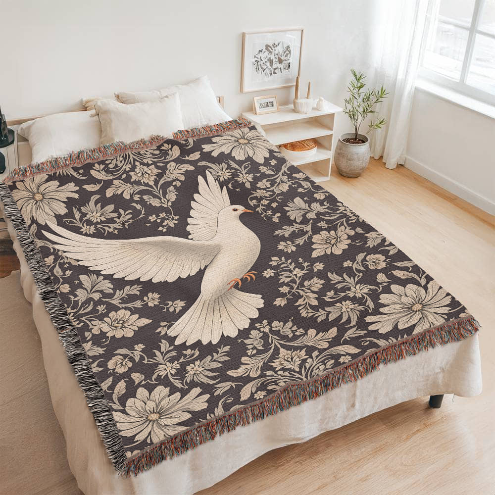 Dove Heirloom Woven Blanket