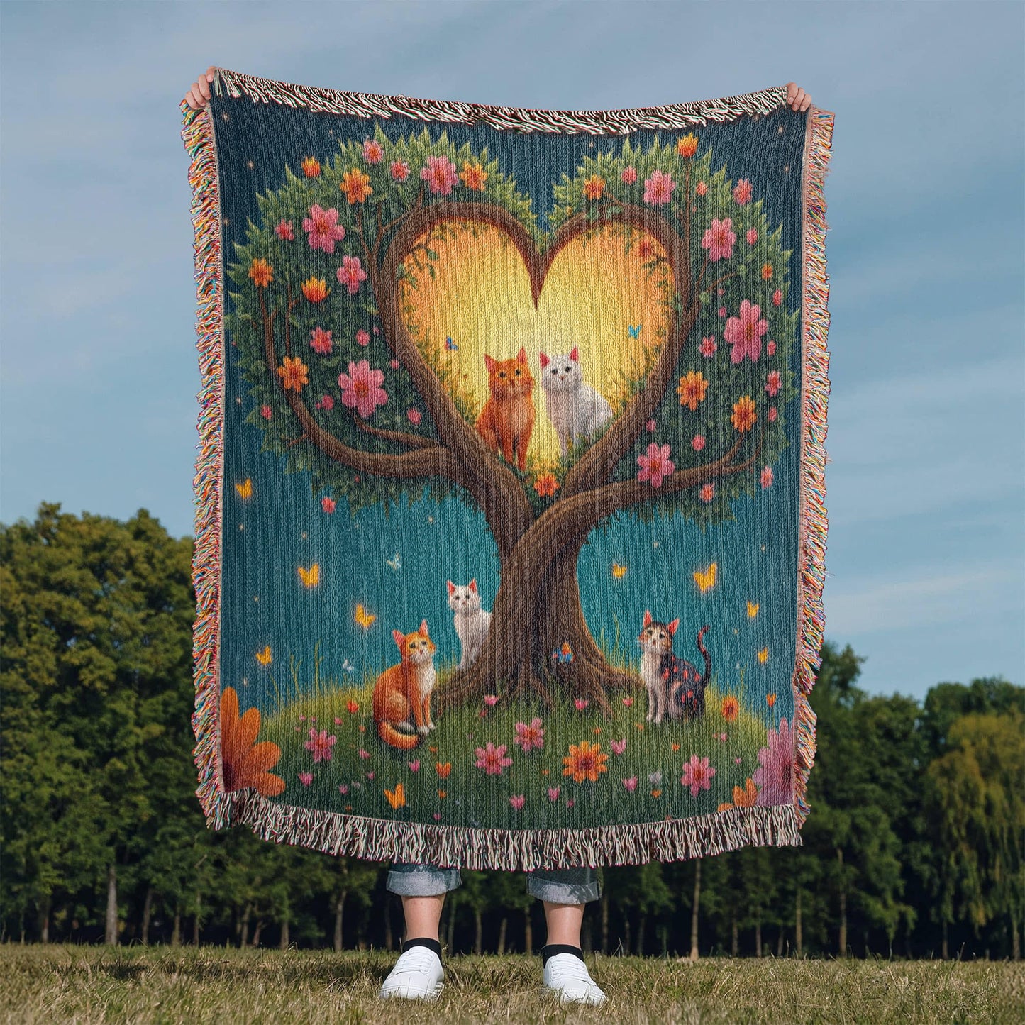 Heirloom Artwork Woven Blanket (Portrait)-[Heartfelt Family Gift]
