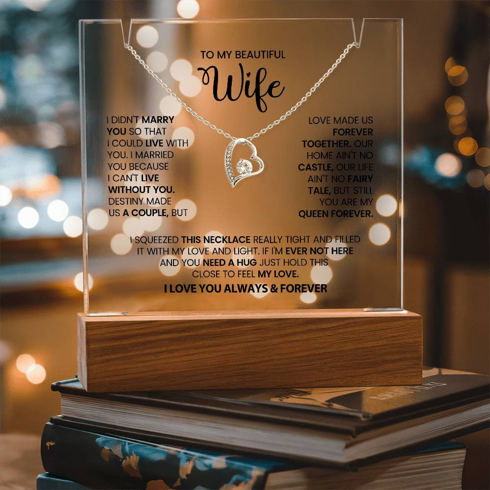 Wife Lighted Jewelry Holder with Necklace Gift Set-[Heartfelt Family Gift]