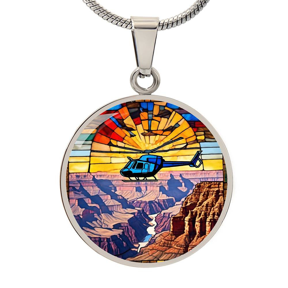 Grand Canyon Round Pendant Necklace in Gold or silver-[Heartfelt Family Gift]