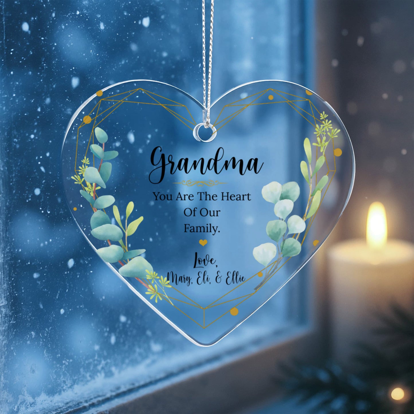 Grandma Ceramic Heart Ornament