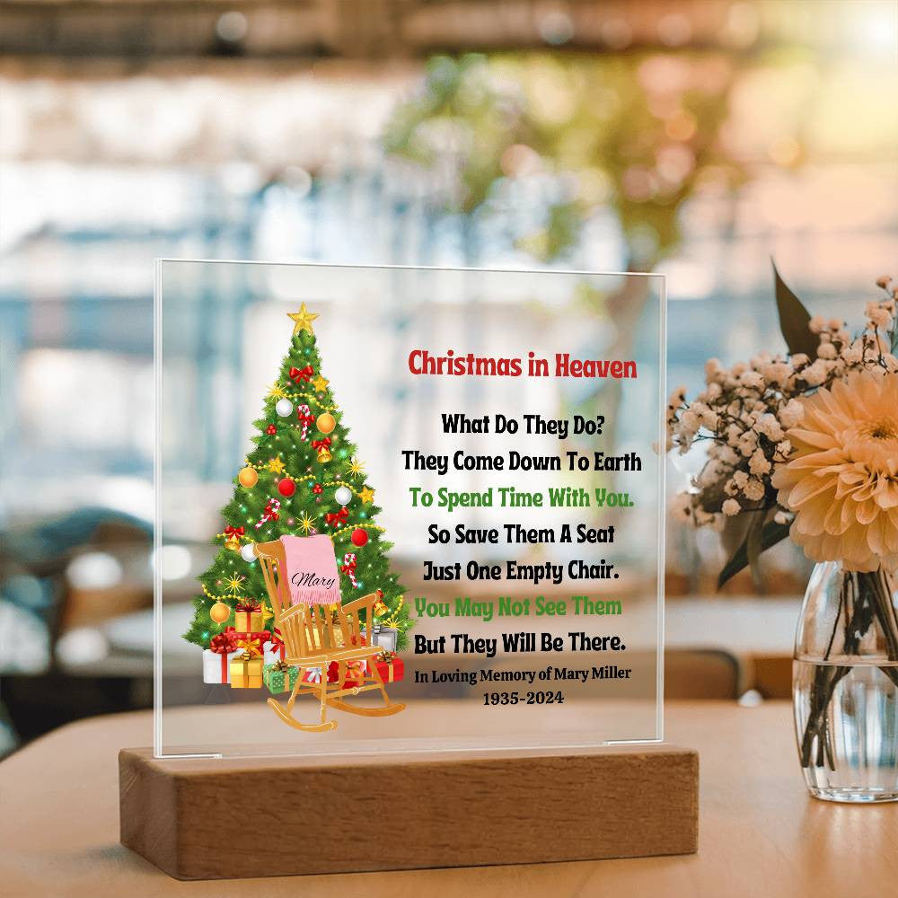 Christmas In Heaven Empty Chair Memorial Plaque-[Heartfelt Family Gift]