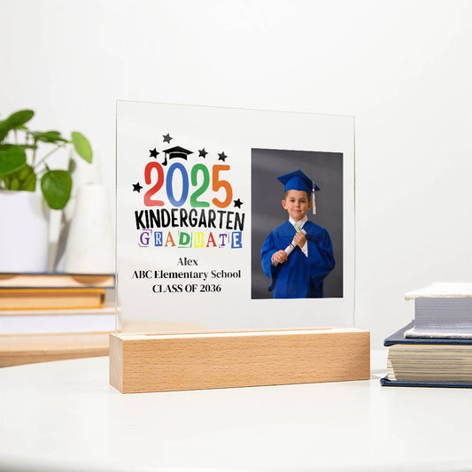 Kindergarten Graduation LED Acrylic Photo Frame Plaque-[Heartfelt Family Gift]