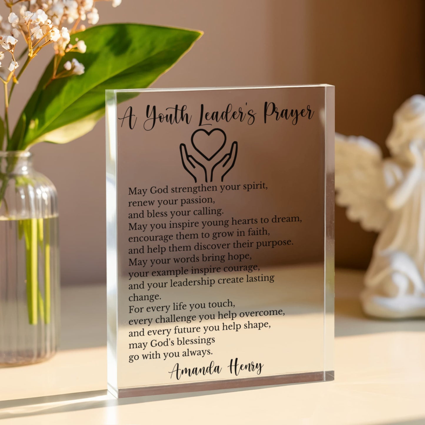 Youth Leader Prayer Plaque, Inspirational Gift for Mentors