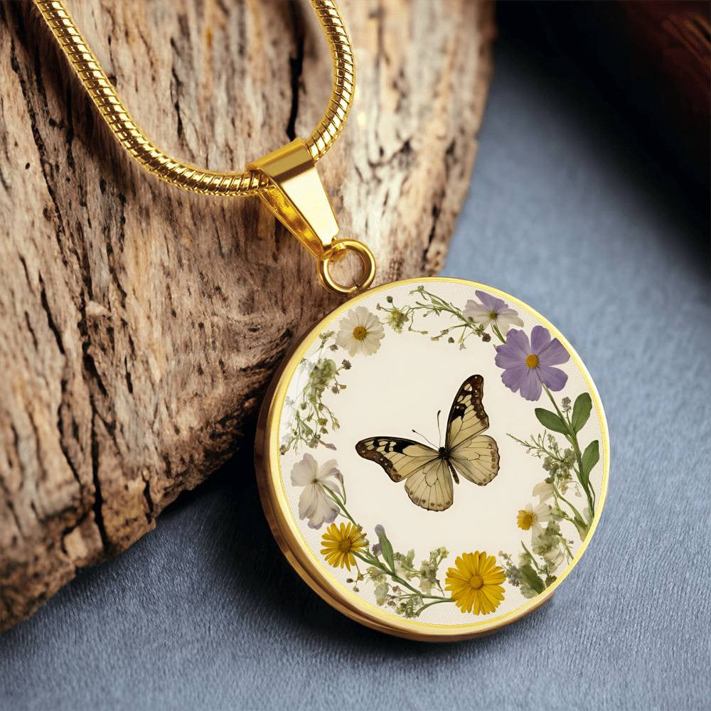 April Birth Month Flower Necklace Daisy and Sweet pea Pendant-[Heartfelt Family Gift]
