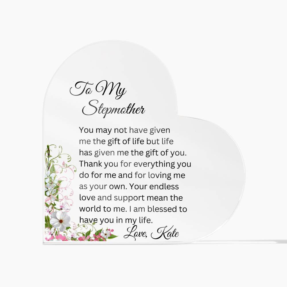 To My Stepmom Acrylic Heart Gift-[Heartfelt Family Gift]